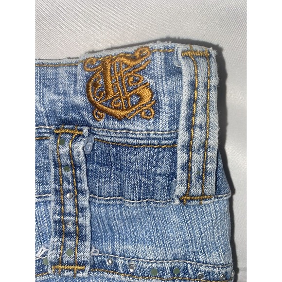 Y2k C’est TOI Woman Low Rise Jeans American Sz 9 Crystal Cotton Spandex - Picture 8 of 13